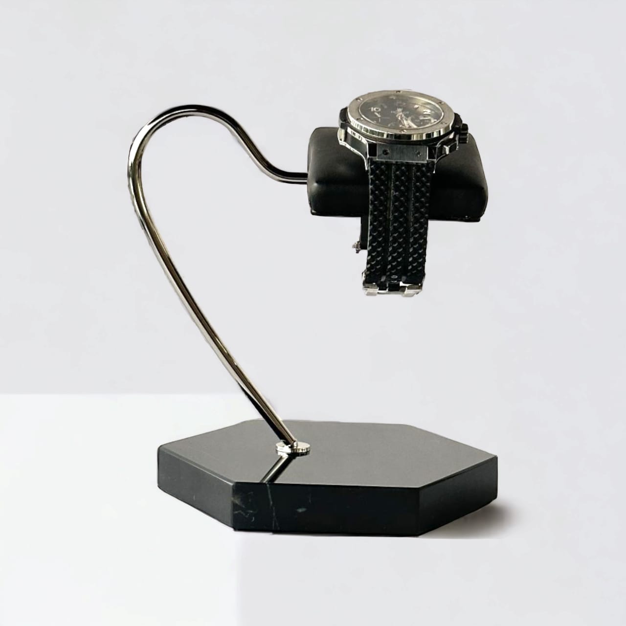 Single Watch Stand Black Silver - Main Image