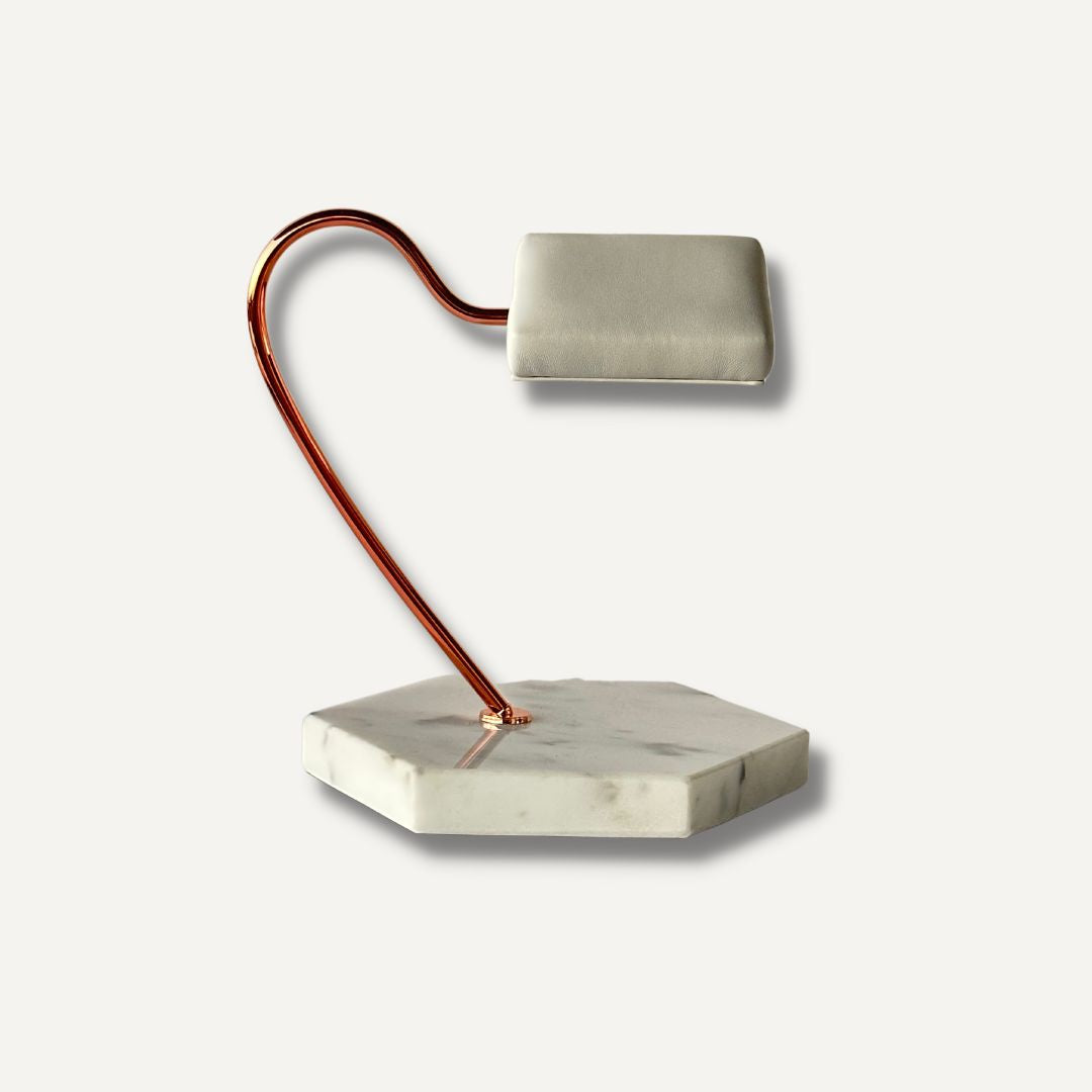 Single Watch Stand White & Rose Gold